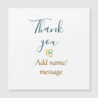 Carte Magnétique Merci ajoutez nom message simple calligraphie élég