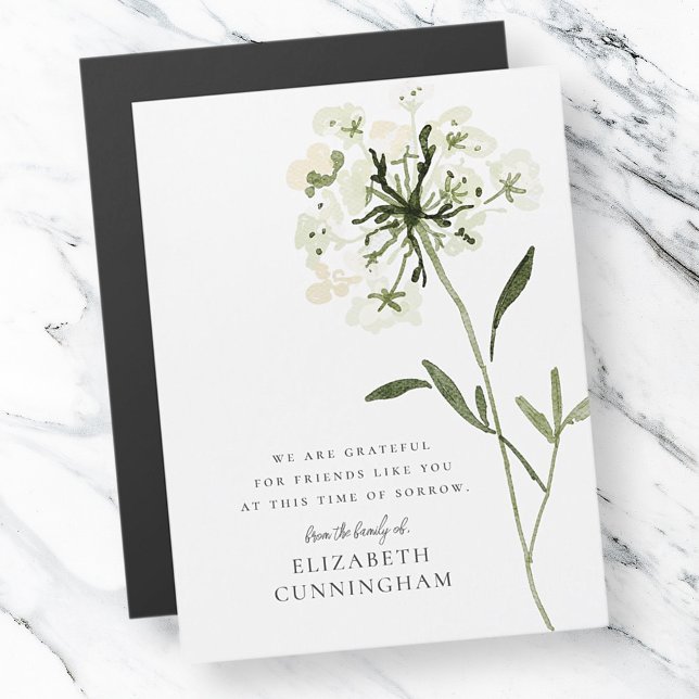 Carte Magnétique Merci Botanique des fleurs d'aquarelle Memorial (Créateur téléchargé)