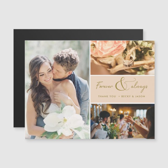 Carte Magnétique Merci de Mariage photo pour toujours et toujours a (Devant / Derrière)