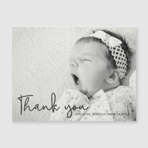 Carte Magnétique Merci Photo Personnalisé Simple De Baby Girl