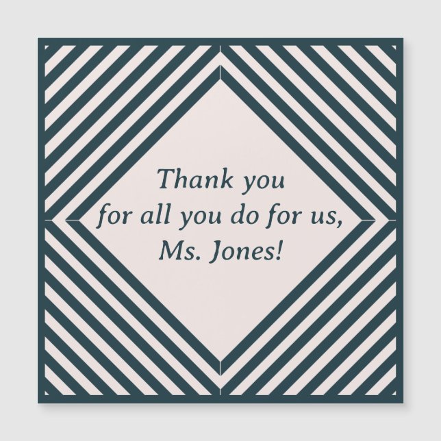 Carte Magnétique Merci pour enseignant (Devant)