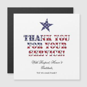 Carte Magnétique Merci texte des étoiles et des bandes pour votre s