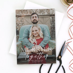Carte Magnétique Merrier ensemble saignée pleine photo Joyeux Noël
