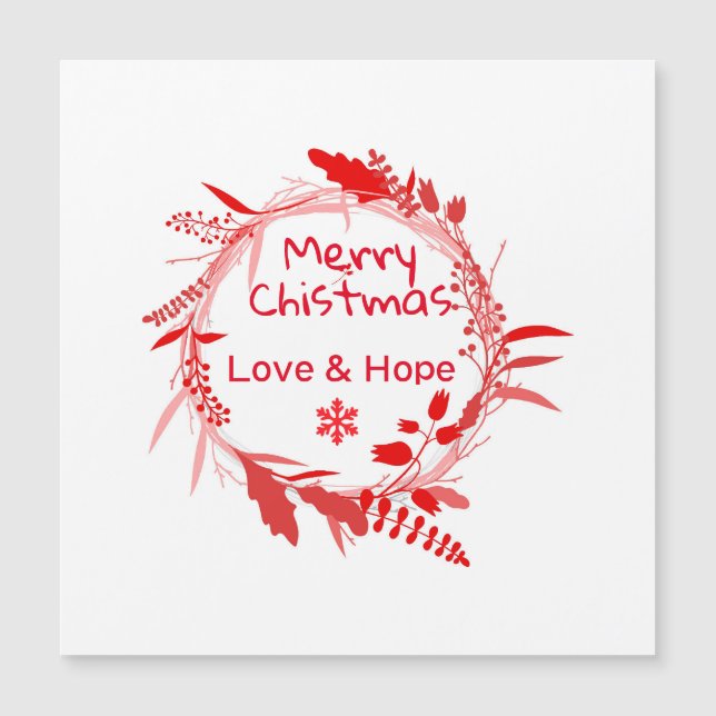 Carte Magnétique Merry Christmas Love & Hope card (Devant)