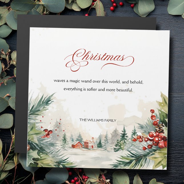 Carte Magnétique Message de Noël Scène d'hiver non photo (Créateur téléchargé)