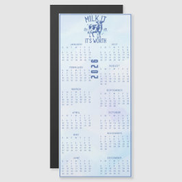 Carte Magnétique Milk It For All It's Worth 2026 Blue Calendar