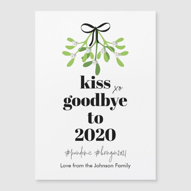 Carte Magnétique Mistletoe Kiss Adieu à 2020 Do-Over Holiday (Devant)