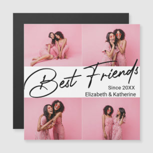 Carte Magnétique Modern Best Friends 4 Photo Collage Cadeau