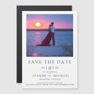 Carte Magnétique Modern Instant Photo Couple Enregistrer le Mariage