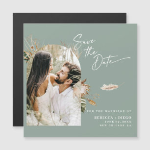 Carte magnétique moderne boho photo Save The Date