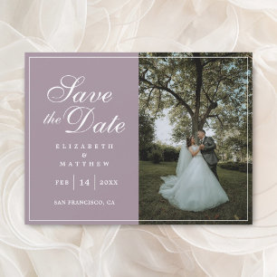 Carte Magnétique Moderne Chic Lavender Mariage Photo Enregistrer La