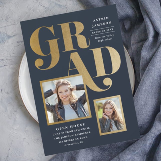 Carte Magnétique Moderne Gras Type 2 - Diplôme photo (Créateur téléchargé)