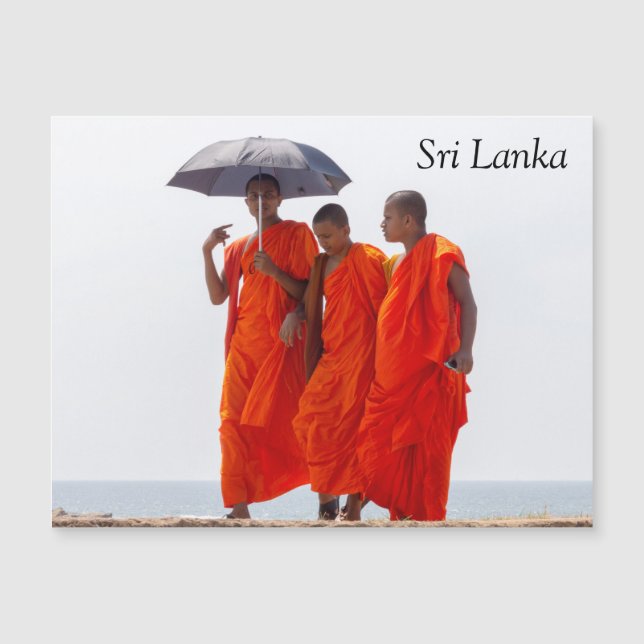 Carte Magnétique Moines bouddhistes en Galle, Sri Lanka (Devant)