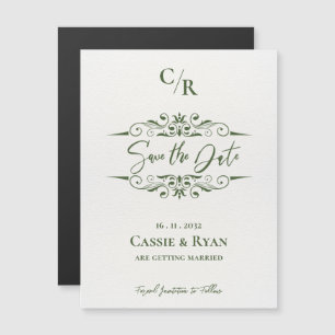 Carte Magnétique Monogramme Conception complexe Mariage Enregistrer