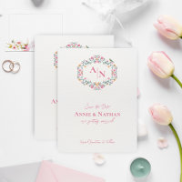 Monogramme Mariage floral complexe Enregistrer la