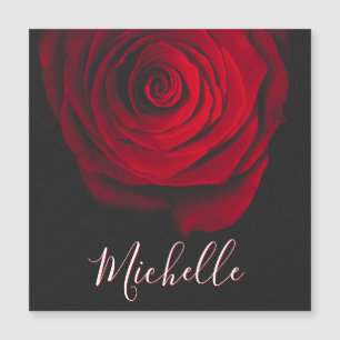 Carte Magnétique Monographie personnalisée rouge rose vintage photo