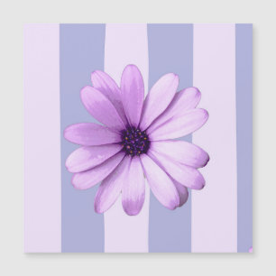 Carte Magnétique Motif à rayures pastel avec des marguerites