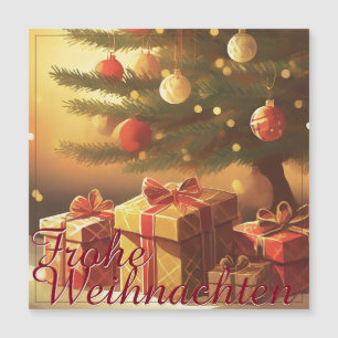 Carte Magnétique Motif, avec des cadeaux sous le sapin de Noël 3701