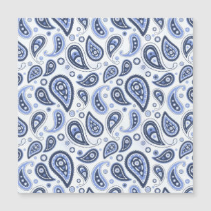 Carte Magnétique Motif Blue Paisley