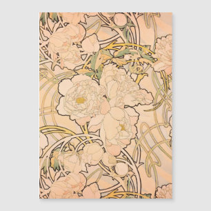 Carte Magnétique Motif classique Art nouveau de jardin de pivoines 