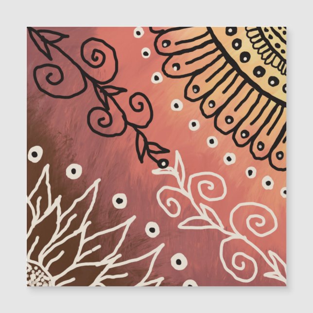 Carte Magnétique Motif d'art drôle rouge (Devant)