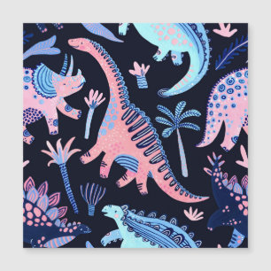 Carte Magnétique Motif de dinosaures de bande dessinée mignon.