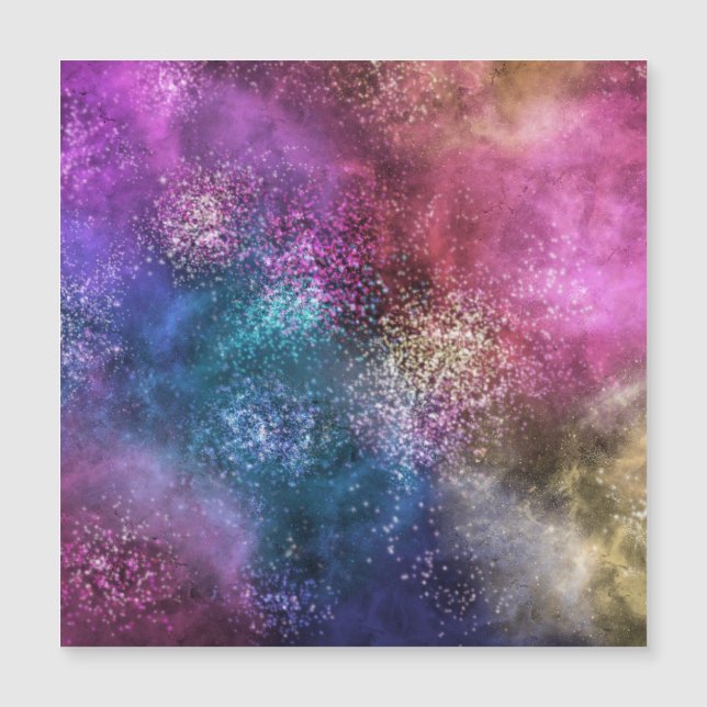 Carte Magnétique Motif de galaxie coloré (Devant)