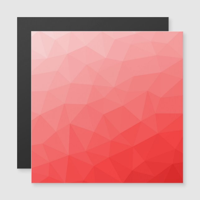 Carte Magnétique Motif de maillage géométrique dégradé rouge (Devant / Derrière)