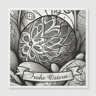 Carte Magnétique Motif de Pâques monochrome Cartoon avec œufs de Pâ