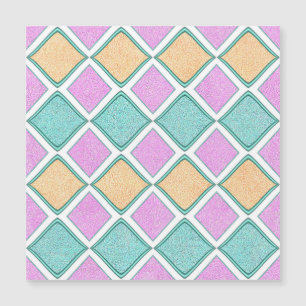 Carte Magnétique Motif diamant prisme Harlequin pastel