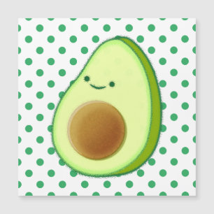 Carte Magnétique Motif Dot Vert Dessin Avocado