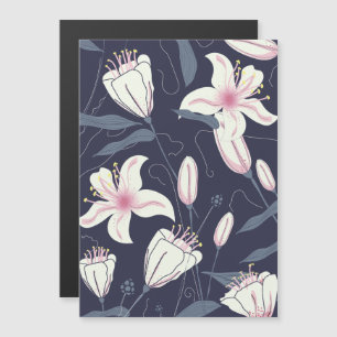 Carte Magnétique Motif Fleurs Vintage