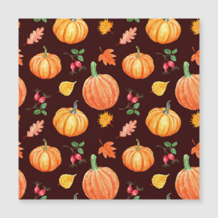 Carte Magnétique Motif floral de citrouille d'automne à l'aquarelle