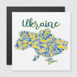 Carte Magnétique Motif folklorique et typographie ukrainienne