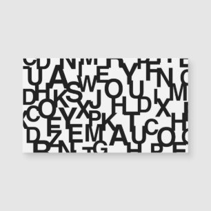 Carte Magnétique Motif moderne, abstrait, désordonné avec des lettr