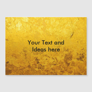 Carte Magnétique Motif PUR de FEUILLE d'OR + votre texte/idées