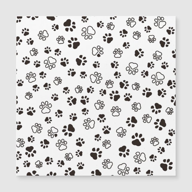 Carte Magnétique Motif répété des pattes de chat (Devant)