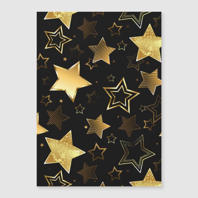 Carte Magnétique Motif sans couture avec des étoiles dorées (Devant)