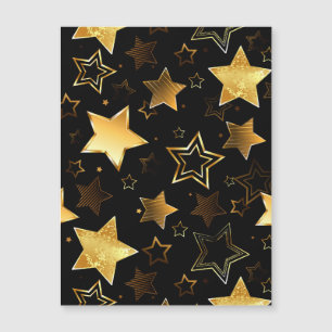 Carte Magnétique Motif sans couture avec étoiles d'or