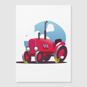 Carte Magnétique Motif tracteur (Arrière - plan bleu)