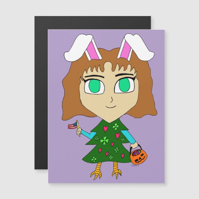 Carte Magnétique Multi Vacances Chibi (Devant / Derrière)