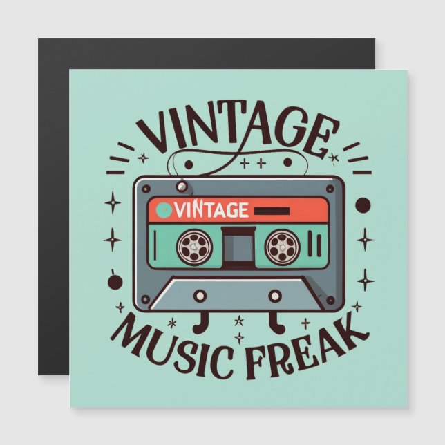 Carte Magnétique Musique vintage Freak (Devant / Derrière)
