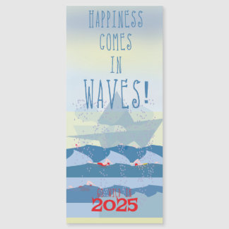 Carte Magnétique Natation sauvage "Le bonheur vient en vagues"