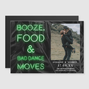 Carte Magnétique Neon vert décontracté feuille de palme enregistrer