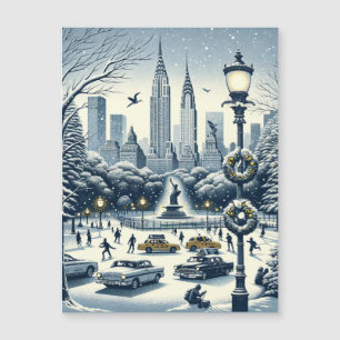 Carte Magnétique New York Holiday Elegance - Noël personnalisable
