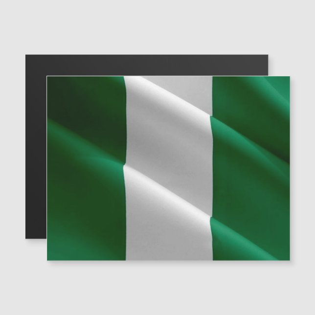 Carte Magnétique Nigeria - Drapeau d'agitation - (Devant / Derrière)