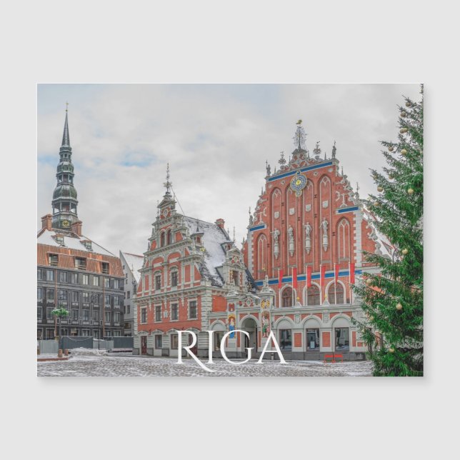 Carte Magnétique Noël à Riga Lettonie (Devant)