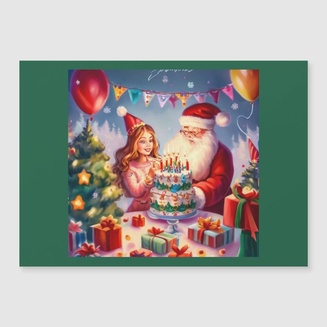 Carte Magnétique Noël Anniversaire 8 (Devant)