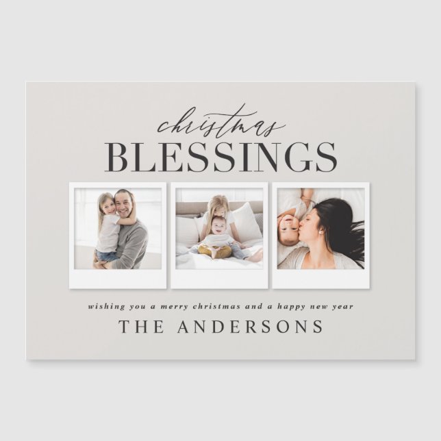 Carte Magnétique Noël bénédiction multi photo vacances (Devant)