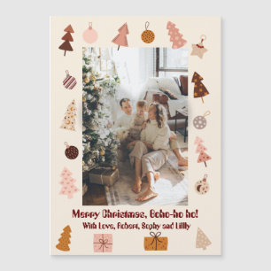 Carte Magnétique Noël Boho Joyeux Noël Boho ho ho ho!